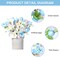 Easter Decorations, 2PCS Artificial Easter Blue Flower Egg Potted Table Decorations, for Home Farmhouse Fireplace Holiday Spring Party Decor.
